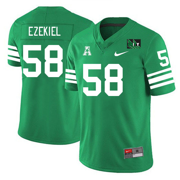 Men #58 Samora Ezekiel North Texas Mean Green 2023 College Football Jerseys Stitched-Green